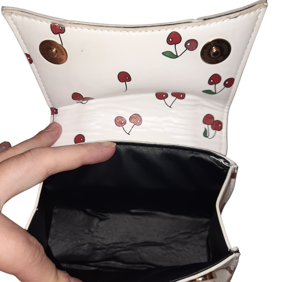 Willow White Cherry Print Handbag - Picture 6 of 7